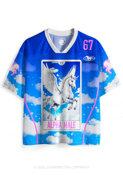 Blue Sky Alpha Male Unicorn Y2K Sport Jersey Shirts Cherrykitten