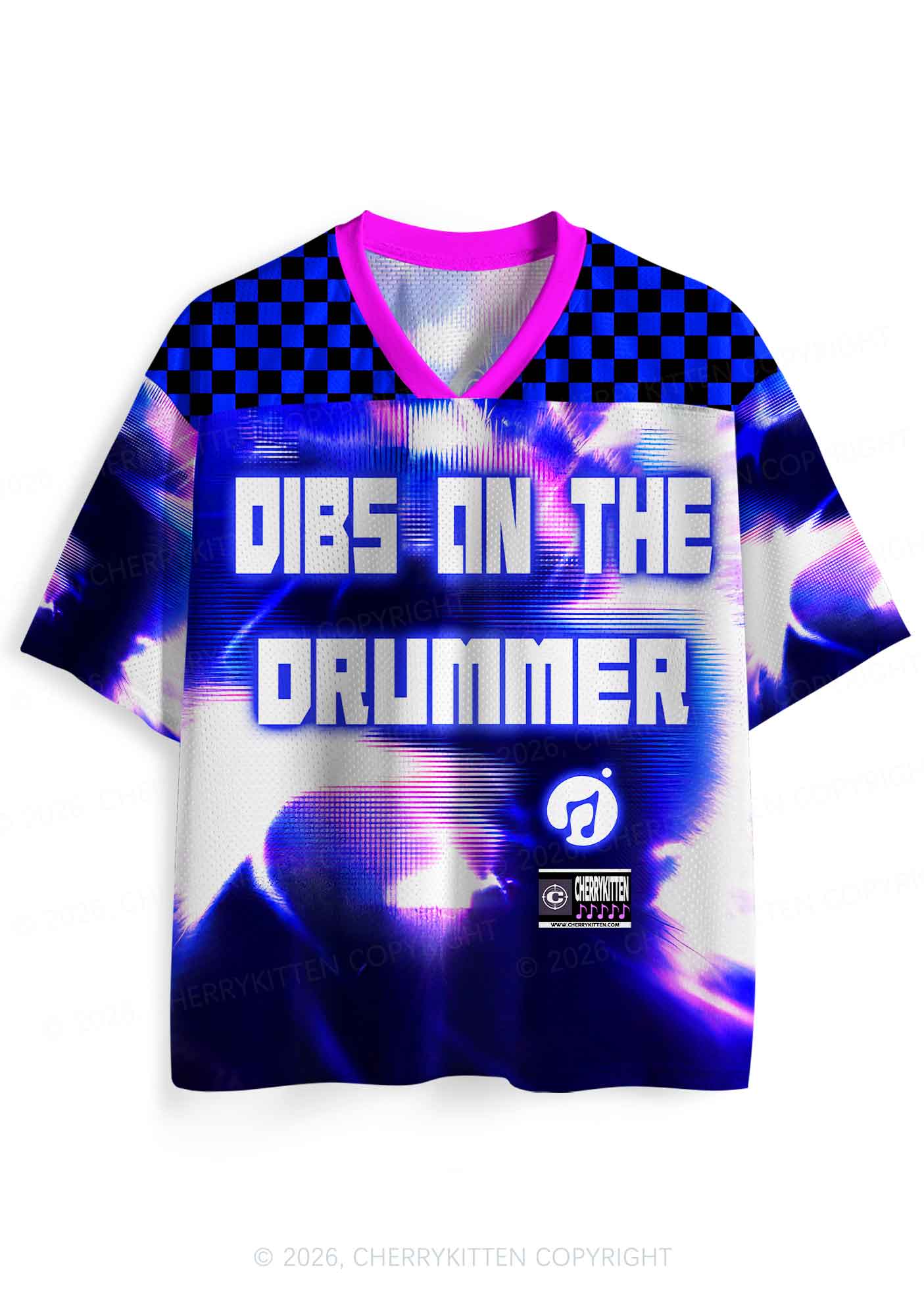 Blue Sound Wave Dibs On Drummer Y2K Sport Jersey Shirts Cherrykitten