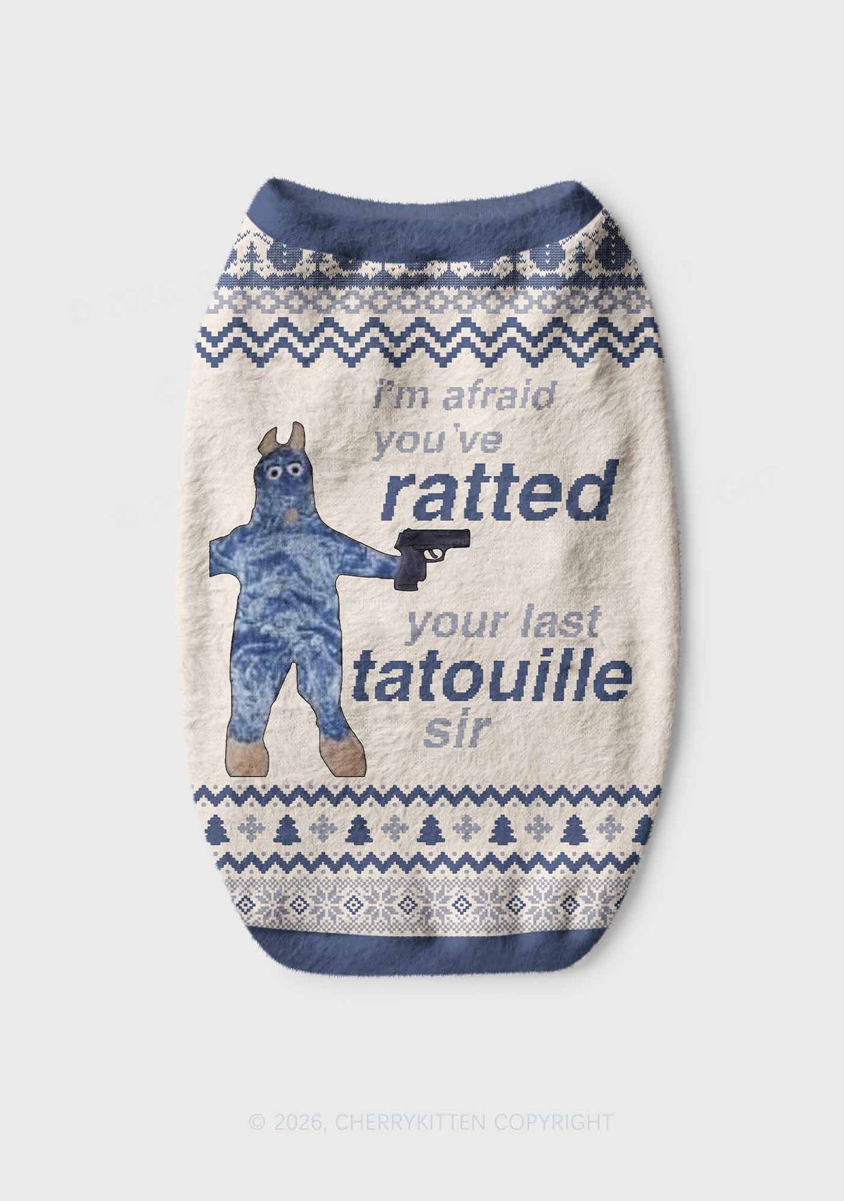Ratted Last Tatouille Y2K Pet Knit Sweatshirt Cherrykitten