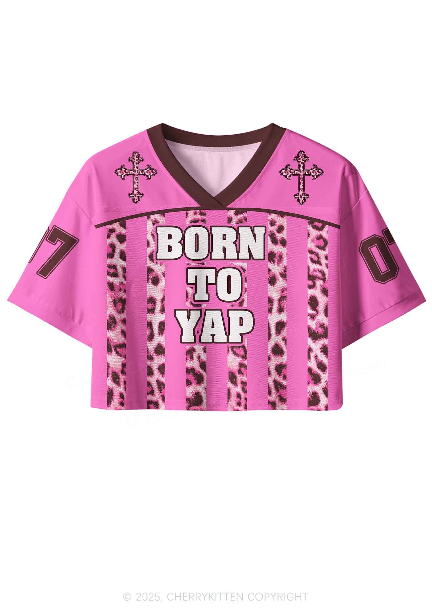 Custom Born To Yap Y2K Crop Sport Jersey Shirts Cherrykitten