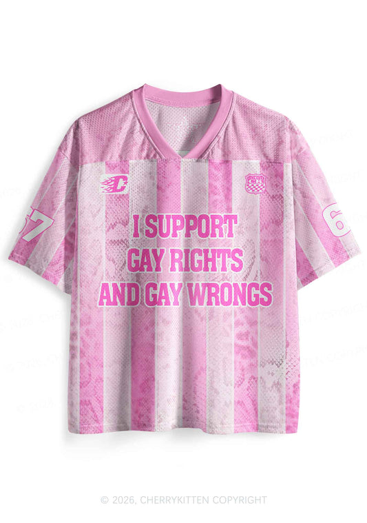 Pink I Support Gay Rights Pride Y2K Sport Jersey Shirts Cherrykitten