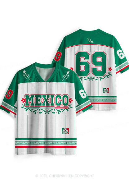 Custom Mexico Floral Stripe Y2K Sport Jersey Shirts Cherrykitten