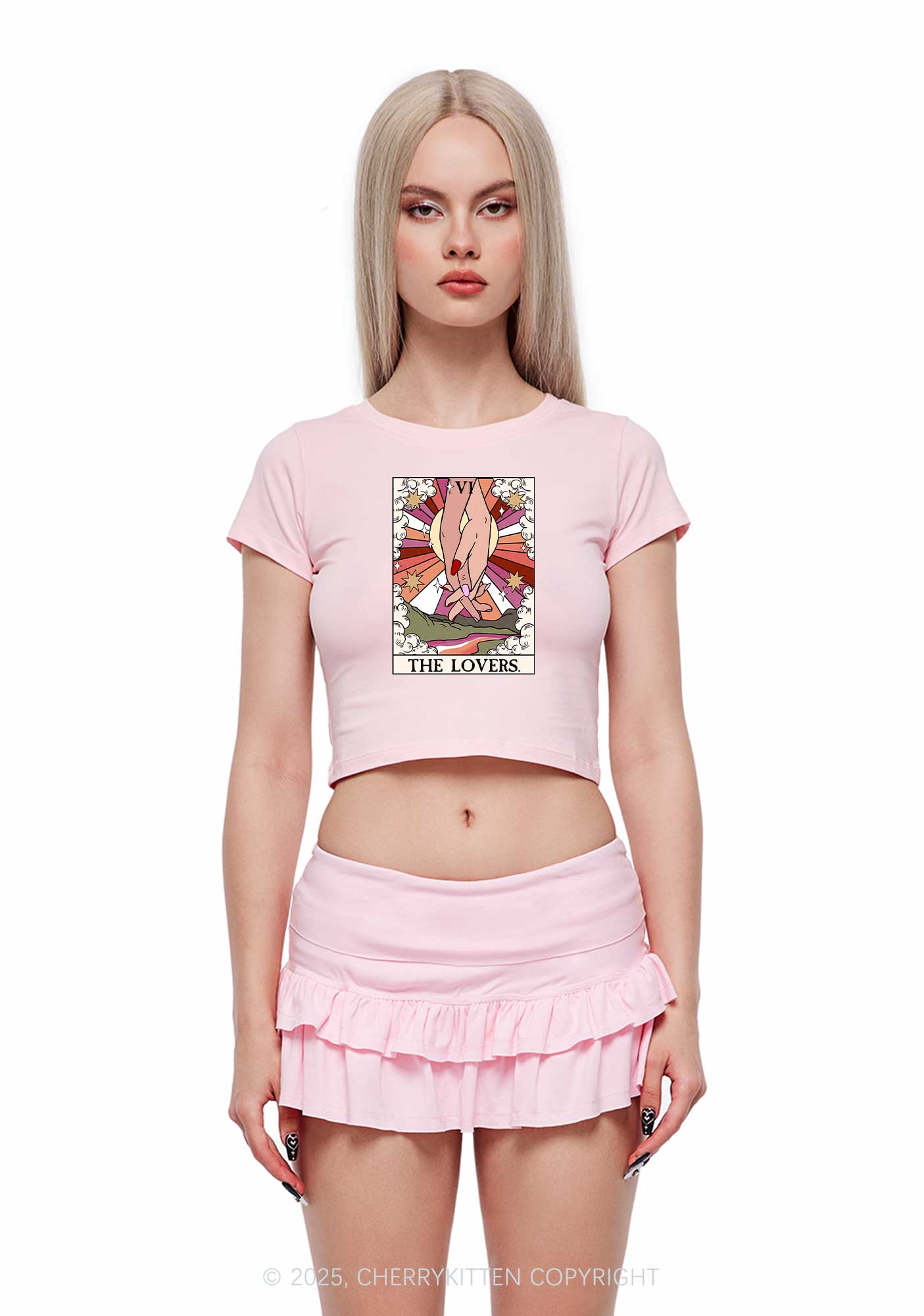 The Lesbian Lovers Y2K Baby Tee Cherrykitten