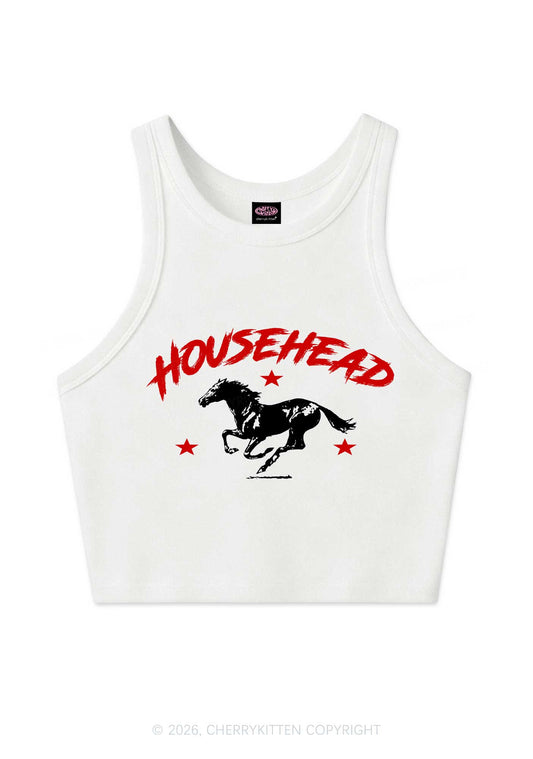 Retro Star Househead Horse Y2K Crop Tank Top Cherrykitten