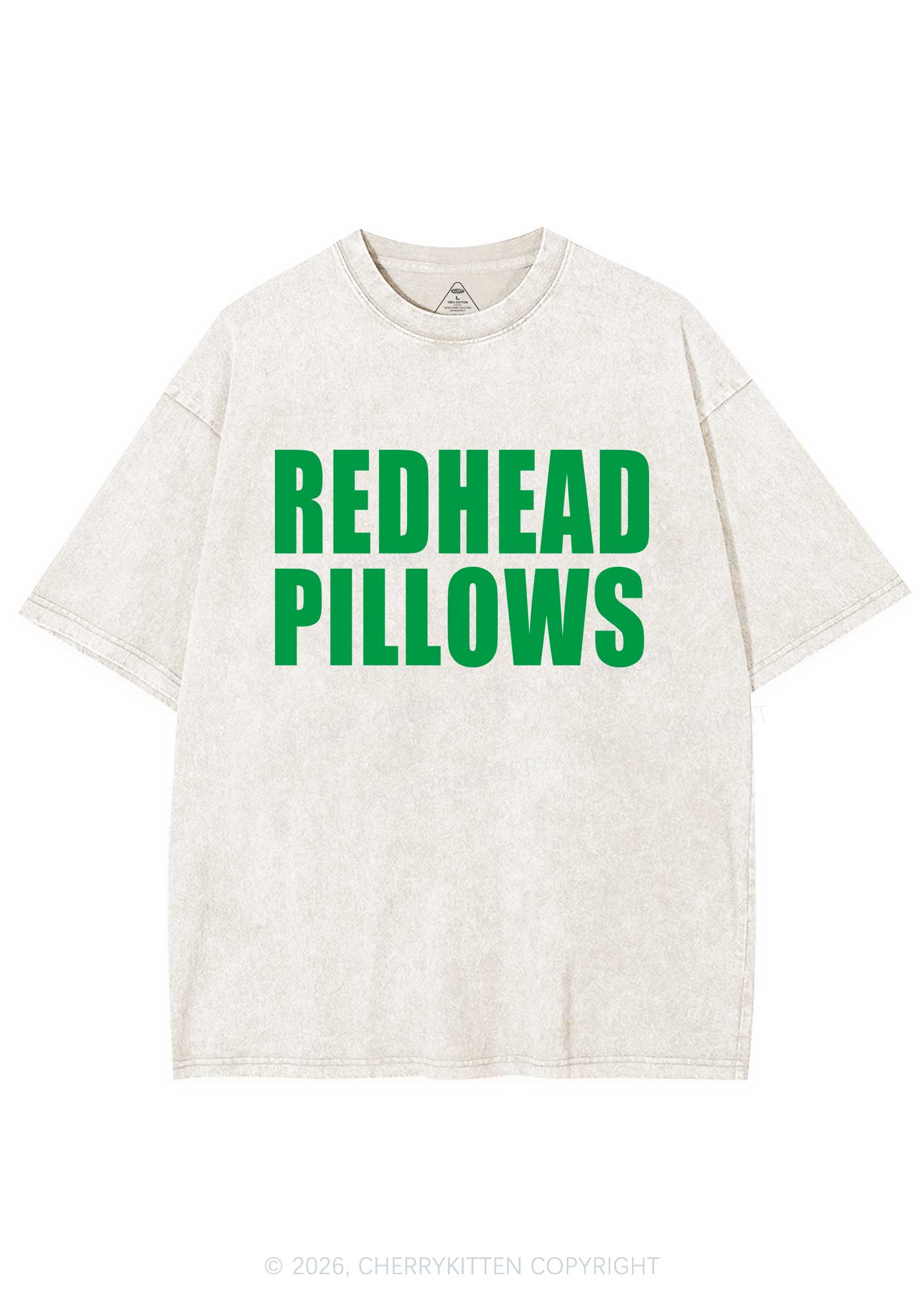 Redhead Pillows St Patricks Y2K Shirts Washed Tee Cherrykitten