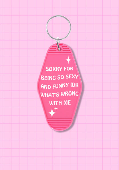 Sorry For Being So Funny 1Pc Y2K Hotel Keychain Cherrykitten
