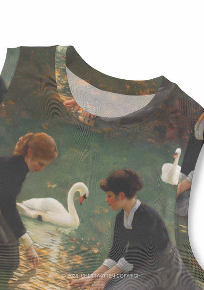 Swan Lake Girls Pride Y2K Mesh Muscle Tank Cherrykitten