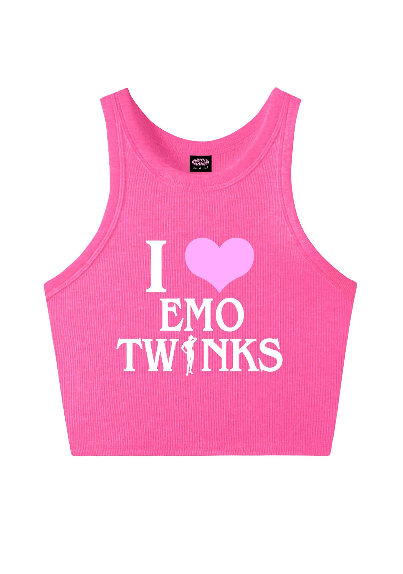 I Love Emo Twinks Pride Y2K Crop Tank Top Cherrykitten