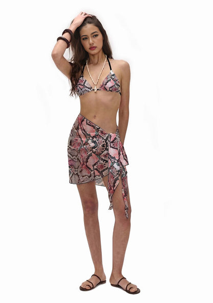 Snake Skin Pattern Y2K Print Bikini Set Cherrykitten