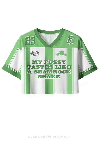 Custom My Puxxy Tastes Like Shamrock St Patricks Y2K Crop Sport Jersey Shirts Cherrykitten