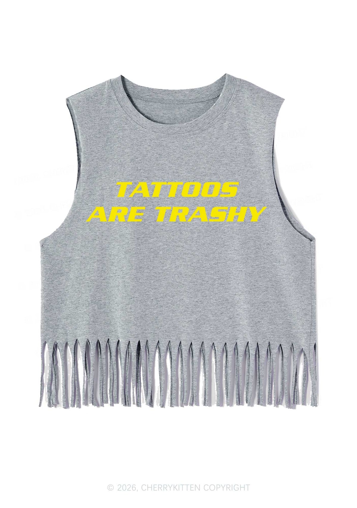 Tattoos Are Trashy Y2K Fringe Tank Top Cherrykitten