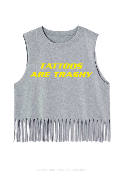 Tattoos Are Trashy Y2K Fringe Tank Top Cherrykitten