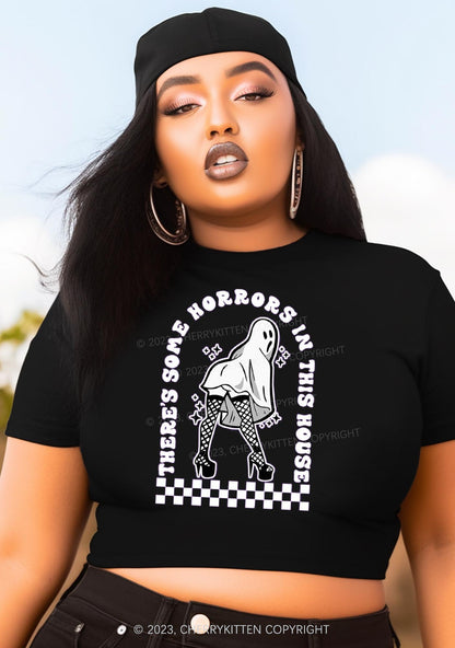 There's Some Horrors In This House Halloween Baby Tee Cherrykitten