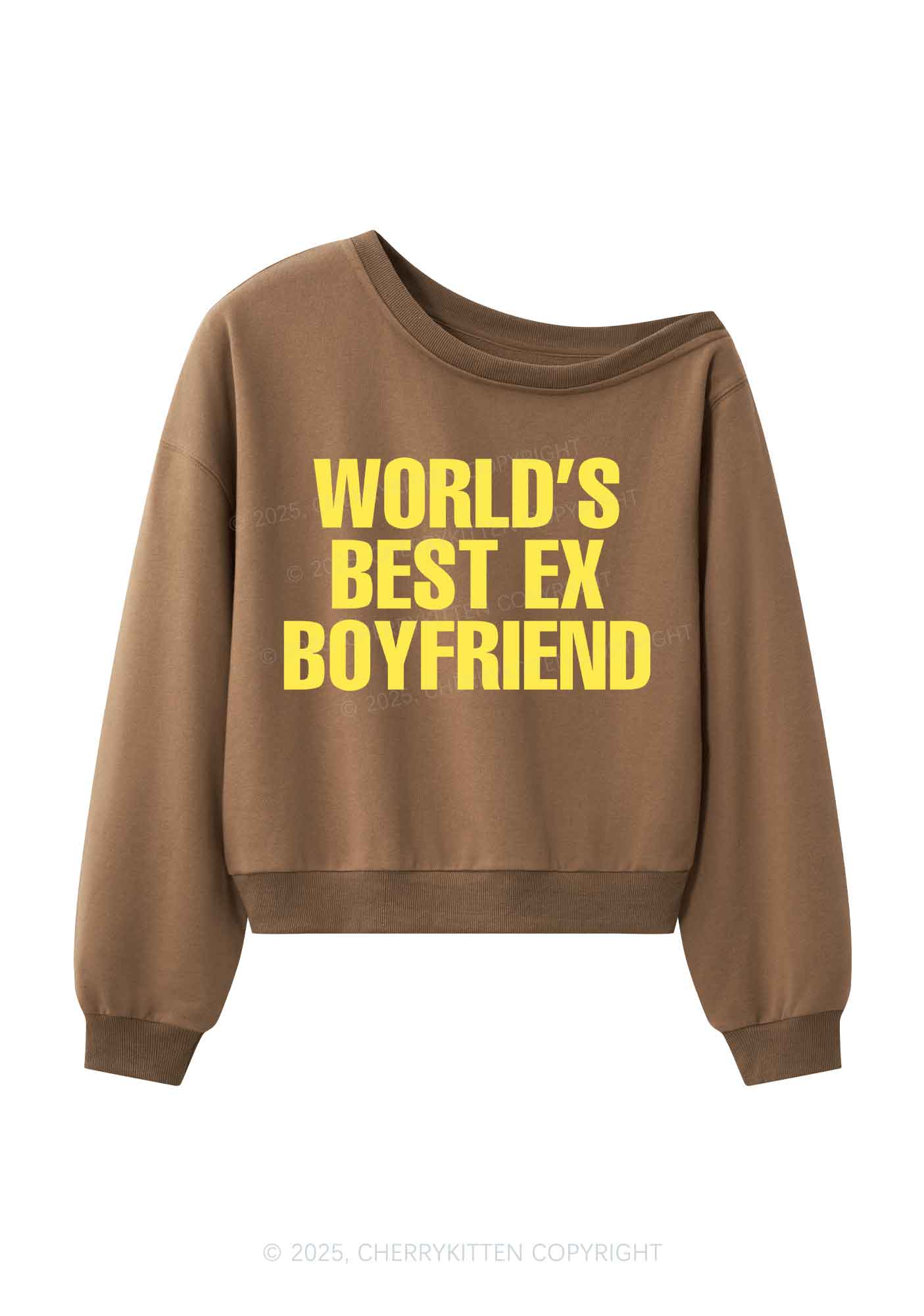 Best Ex Boyfriend Y2K Off Shoulder Sweatshirts Cherrykitten