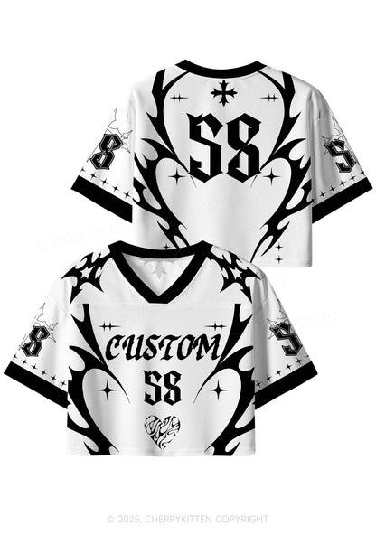Custom Team Gothic Heart Y2K Crop Sport Jersey Shirts Cherrykitten