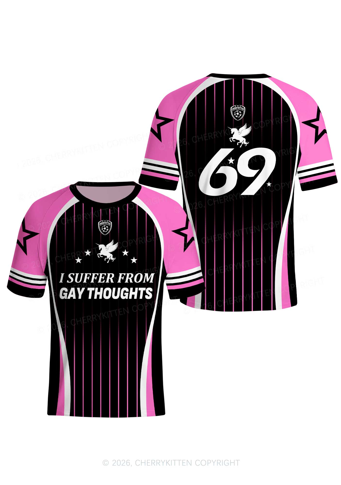 I Suffer From Gay Thoughts Unicorn Pride Y2K Football Jersey Shirts Cherrykitten