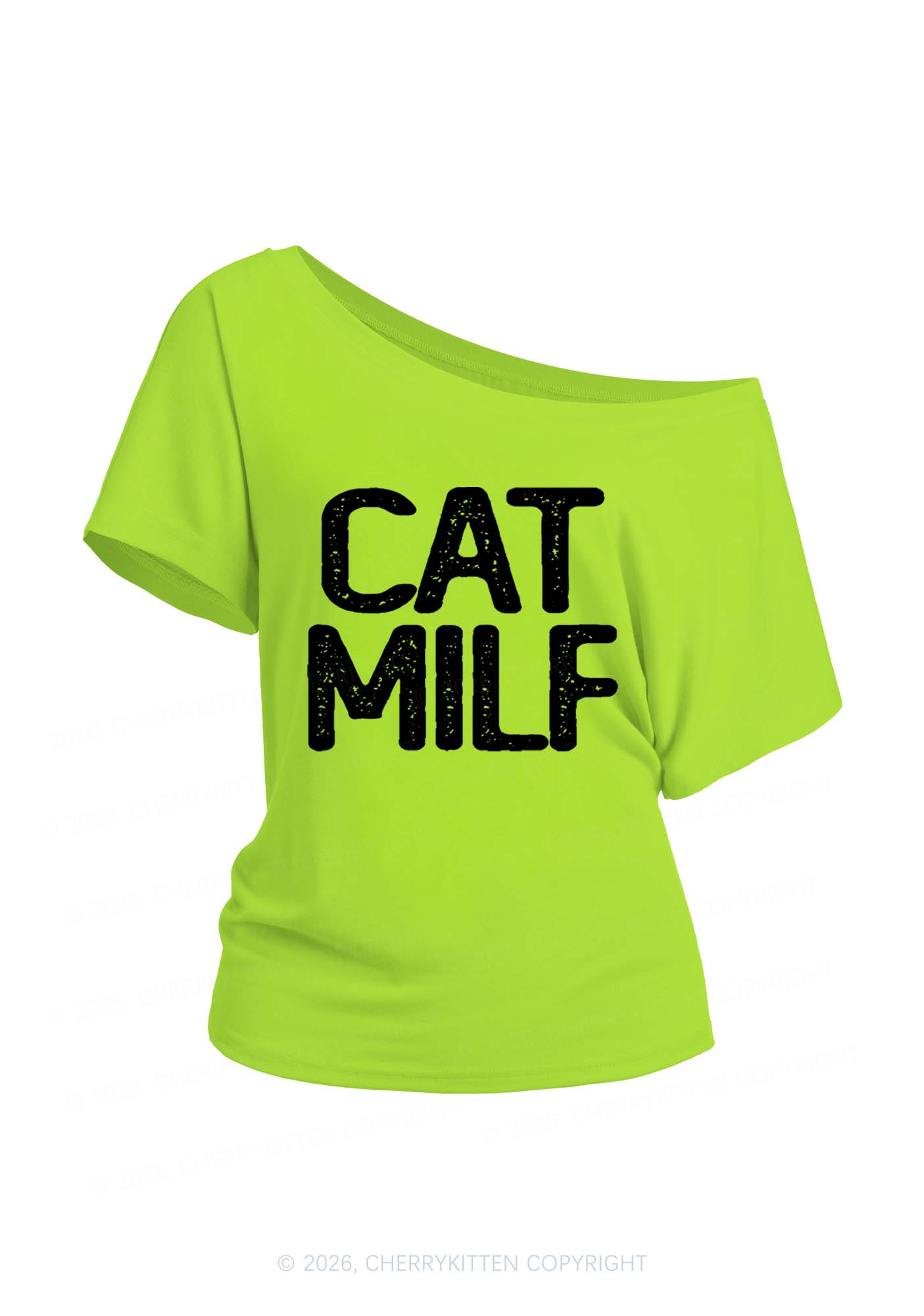 Cat Mxxf Y2K Off Shoulder Tee Cherrykitten
