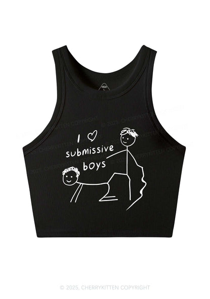 I Love S Gay Boys Pride Y2K Crop Tank Top Cherrykitten