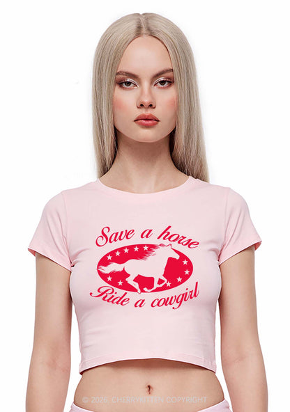 Star Horse Cowgirl Pride Y2K Baby Tee Cherrykitten