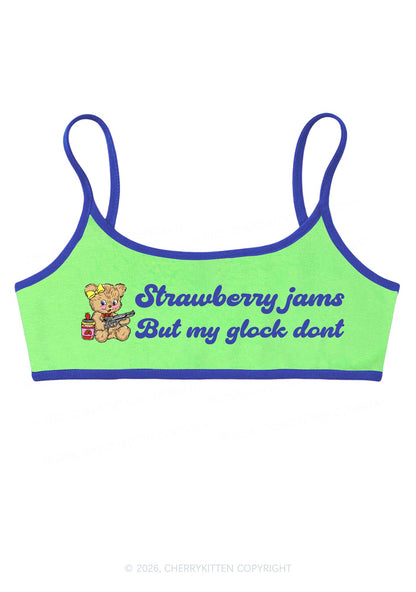 Strawberry Jams Bear Y2K Super Crop Cami Cherrykitten