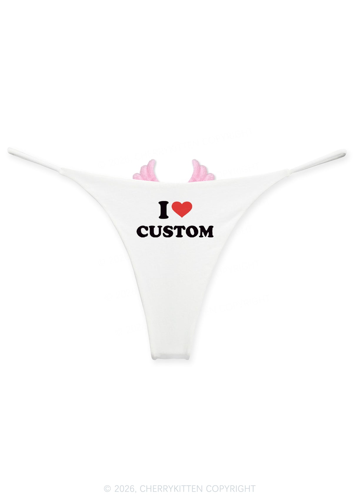 I Love Custom Y2K Goth Angel Wings Bikini String Thong Cherrykitten