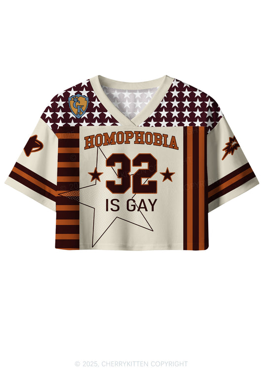 Custom Homophobia Gay Stars Pride Y2K Crop Sport Jersey Shirts Cherrykitten
