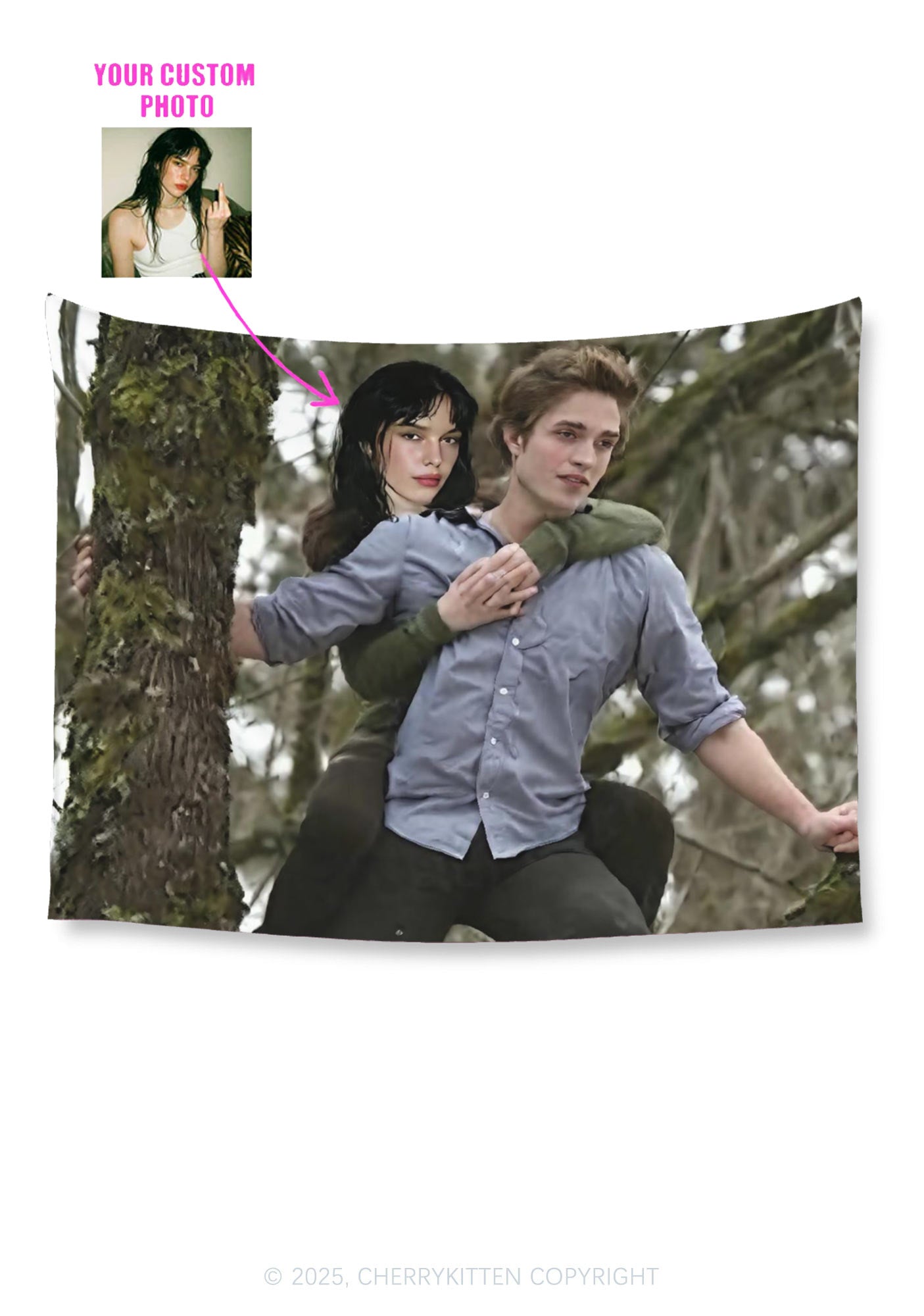 Custom Face Flag Y2K Tapestry Cherrykitten