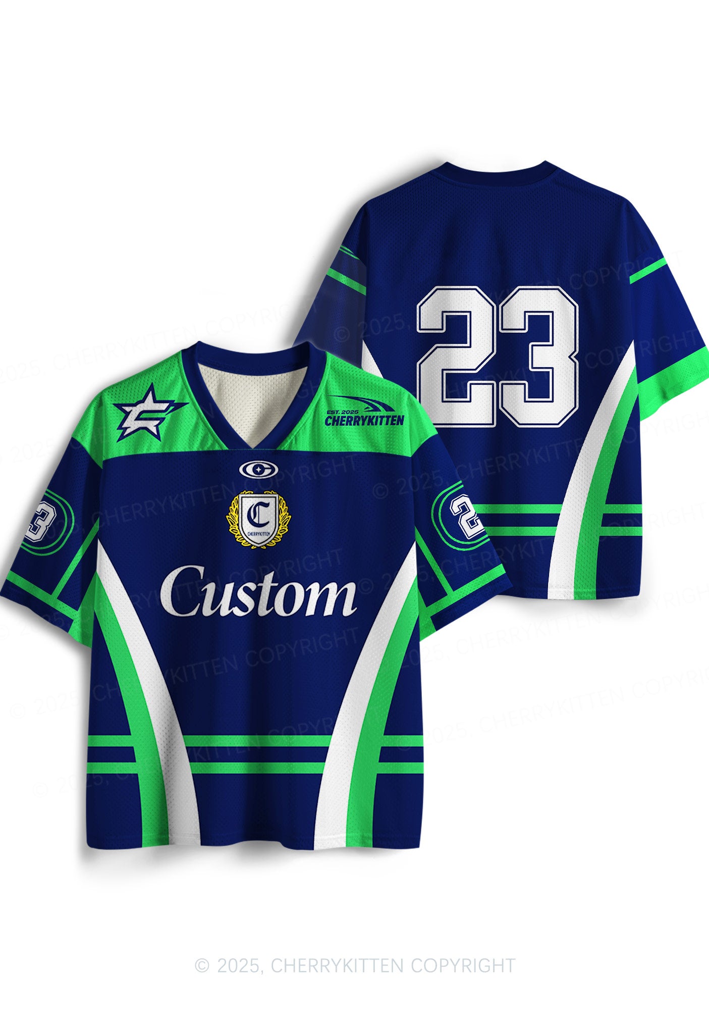 Custom Text Navy Lime Y2K Sport Jersey Shirts Cherrykitten