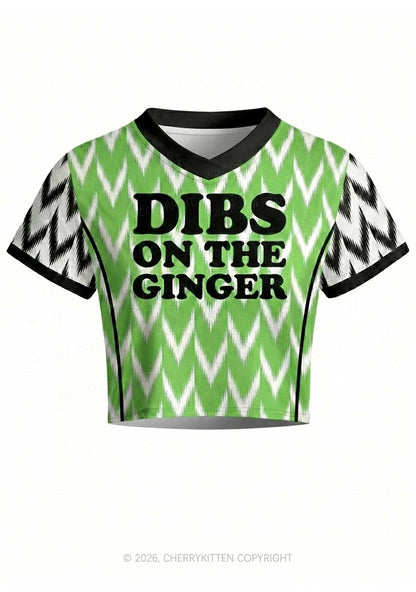 Dibs On The Ginger St Patricks Y2K Crop Football Jersey Shirts Cherrykitten