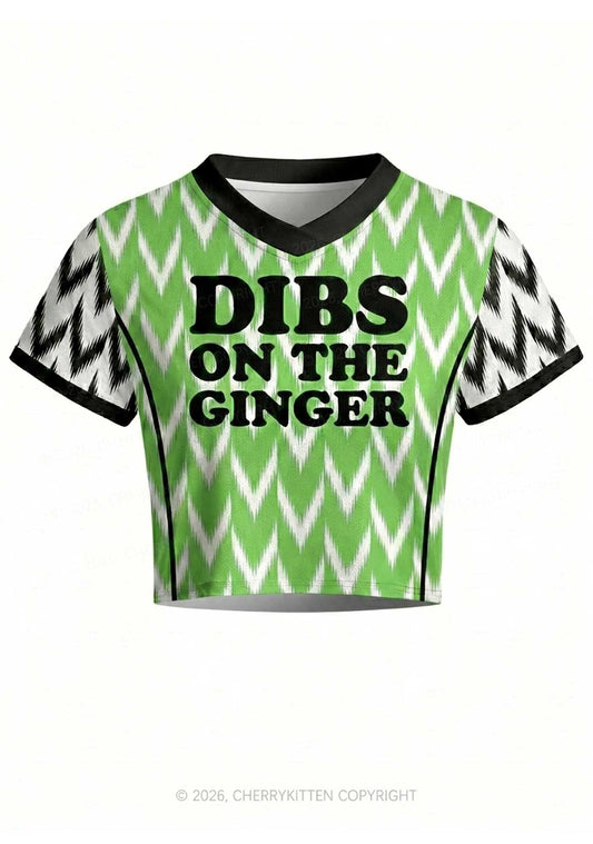 Dibs On The Ginger St Patricks Y2K Crop Football Jersey Shirts Cherrykitten