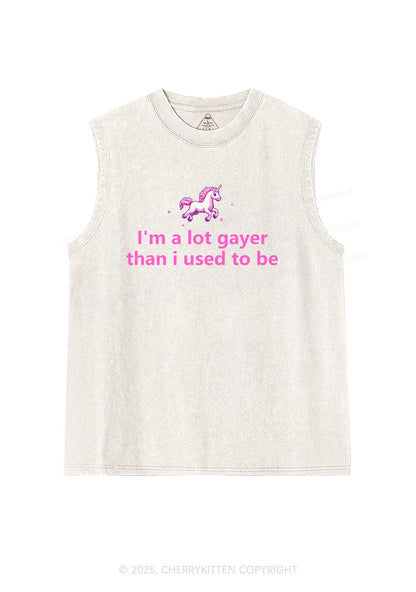 Im A Lot Gayer Pride Y2K Washed Muscle Tank Cherrykitten