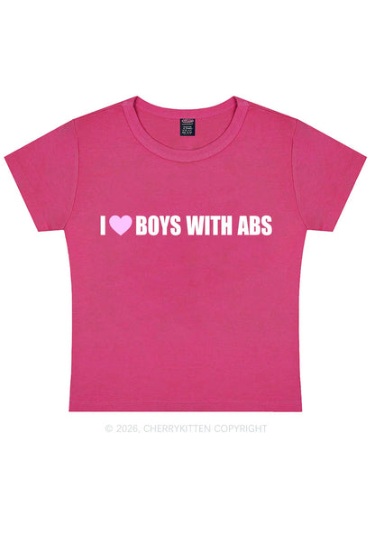 I Love Boys With ABS Y2K Baby Tee Cherrykitten