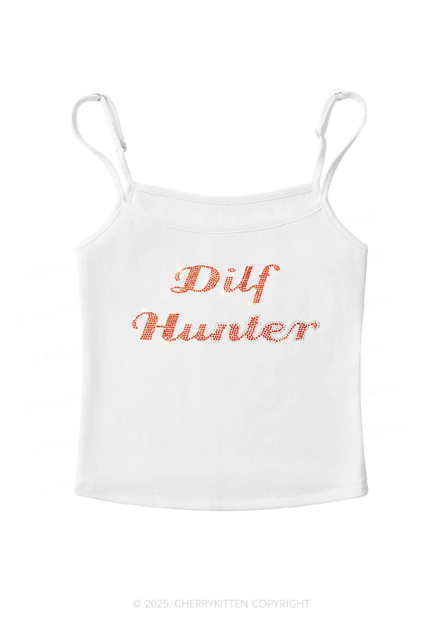 Rhinestone Green Hunter Y2K Spaghetti Strap Cami Cherrykitten