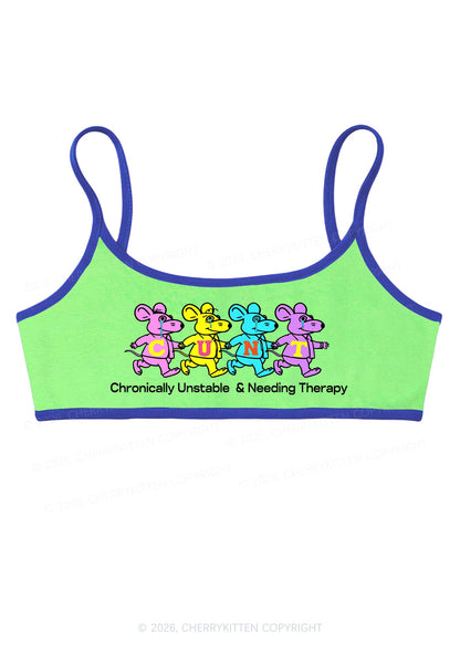 Chronically Unstable Needing Therapy Y2K Super Crop Cami Cherrykitten