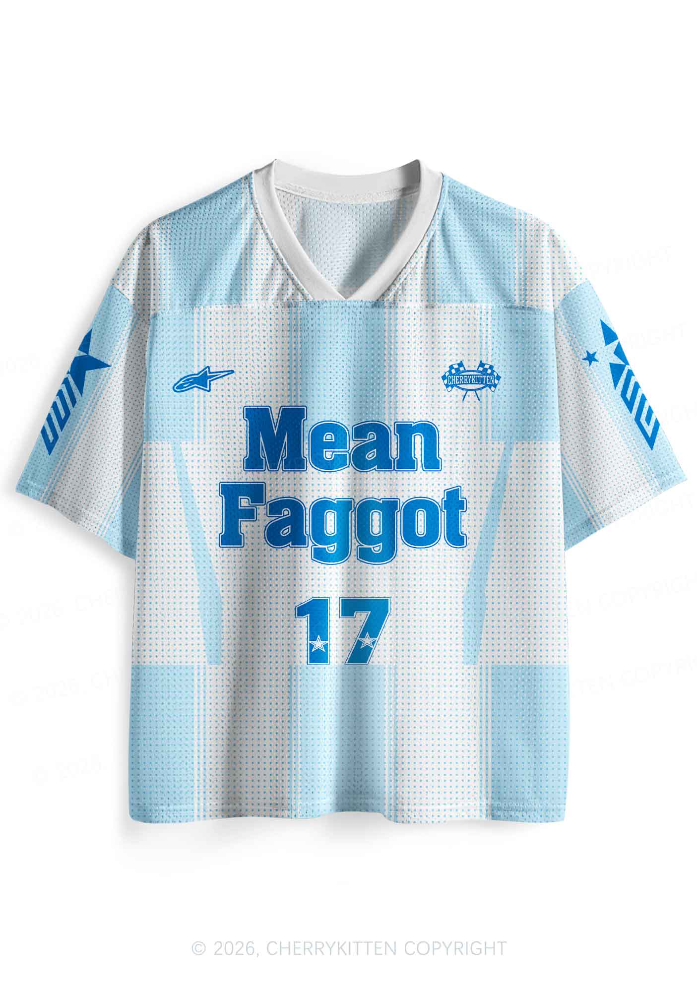 Blue Mean Faggot Pride Y2K Sport Jersey Shirts Cherrykitten
