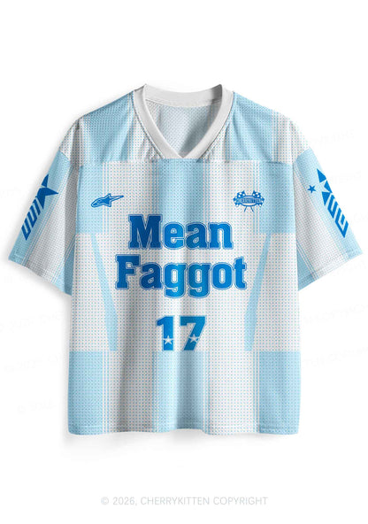 Blue Mean Faggot Pride Y2K Sport Jersey Shirts Cherrykitten