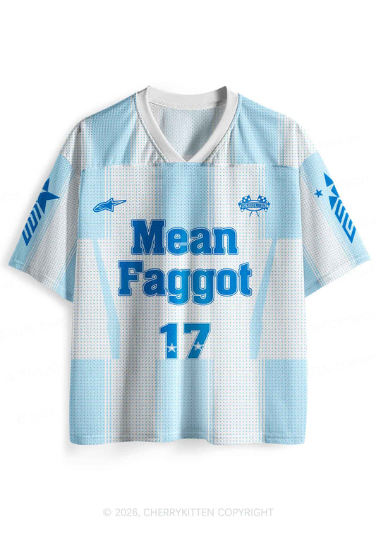 Blue Mean Faggot Pride Y2K Sport Jersey Shirts Cherrykitten