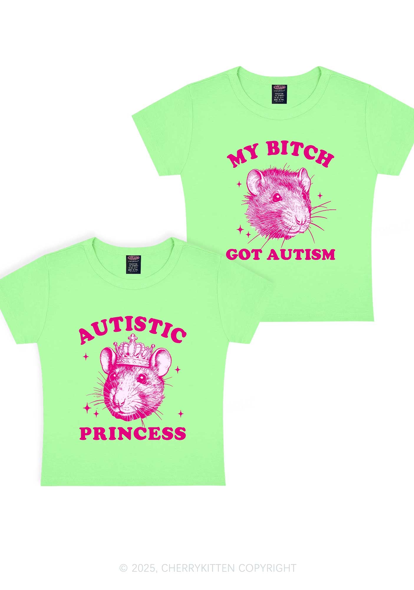 Autistic Princess Rats Y2K Valentine's Day Baby Tee Cherrykitten