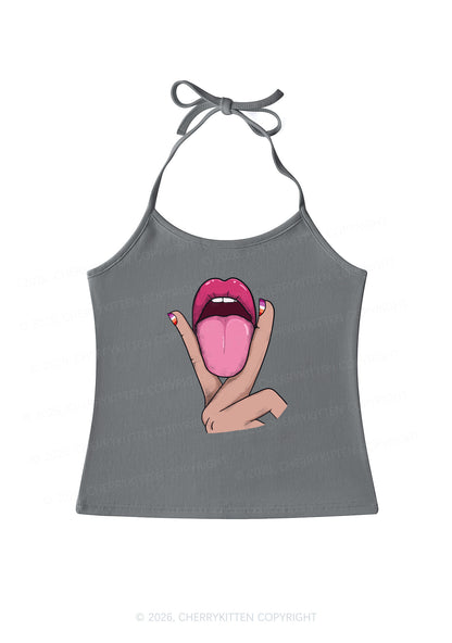 Lesbian Kissing Pride Y2K Halter Neck Cami Cherrykitten