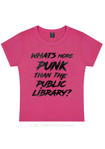 Punk Than Public Library Y2K Baby Tee Cherrykitten