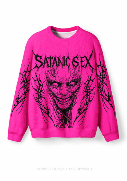 Halloween Satanic Sx Y2K Knit Sweatshirt Cherrykitten