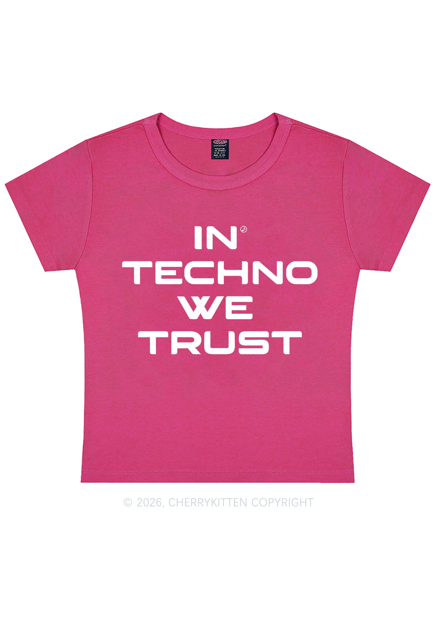 In Techno We Trust Y2K Baby Tee Cherrykitten