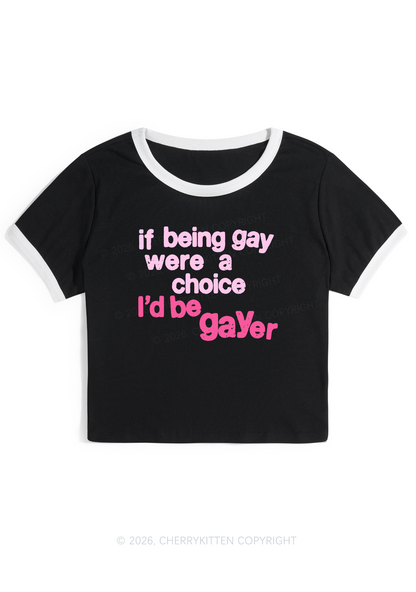 I Would Be Gayer Pride Y2K Ringer Tee Cherrykitten