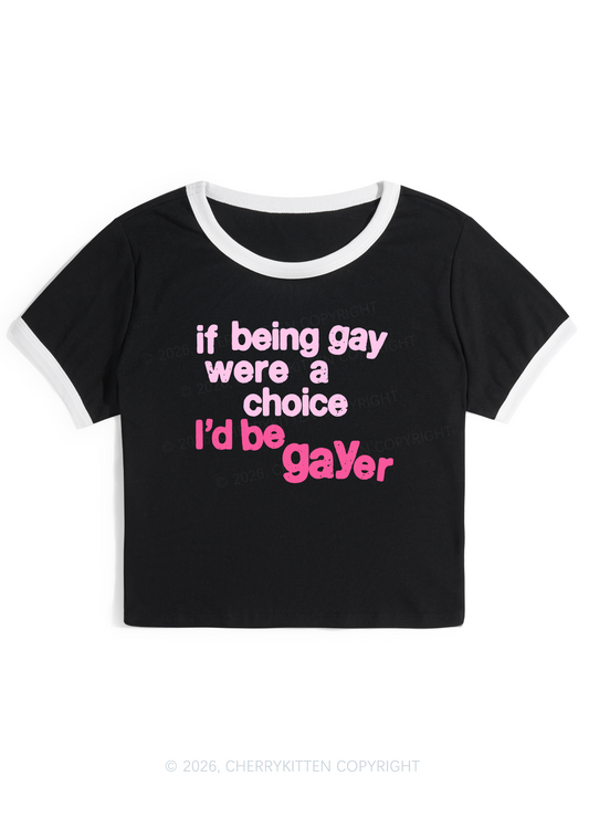 I Would Be Gayer Pride Y2K Ringer Tee Cherrykitten