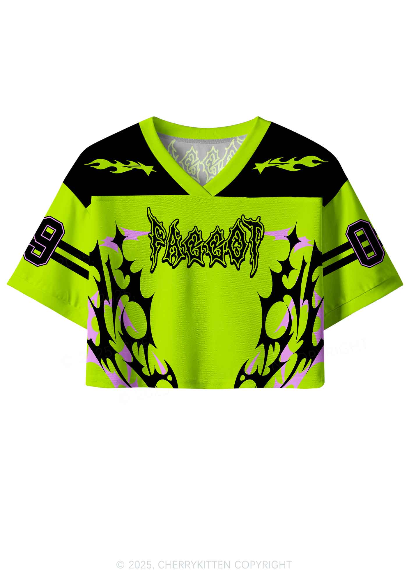 Custom Green Punk Faggot Pride Y2K Crop Sport Jersey Shirts Cherrykitten