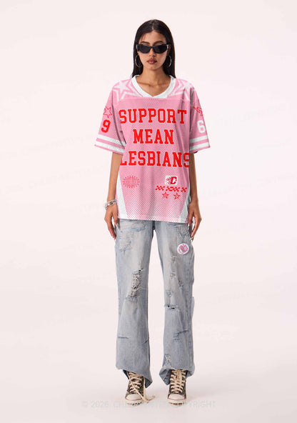 Support Mean Lesbians Pride Y2K Sport Jersey Shirts Cherrykitten