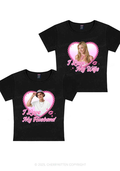 Custom Love My Wife Photo Y2K Valentine's Day Baby Tee Cherrykitten