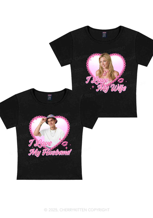Custom Love My Wife Photo Y2K Valentine's Day Baby Tee Cherrykitten