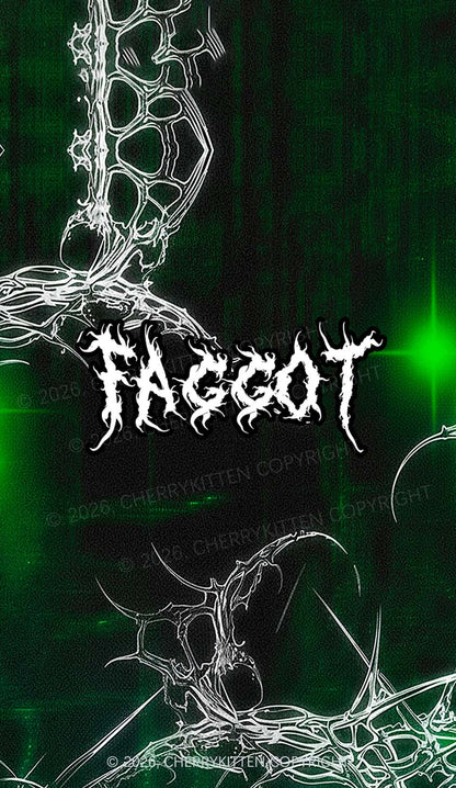 Green Gothic Faggot Pride Y2K Phone Case Cherrykitten