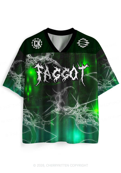 Green Gothic Faggot Pride Y2K Sport Jersey Shirts Cherrykitten